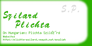 szilard plichta business card